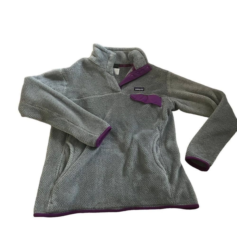 Patagonia Gray and Purple Women's Sweatshirt